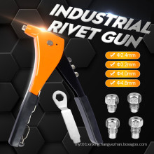 NINDEJIN Rivet Hammer 10 Inch Aluminum Hand Riveter Pop Blind Rivet Nut Gun Tool